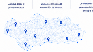 Mapa de Andalucía con centros de atención